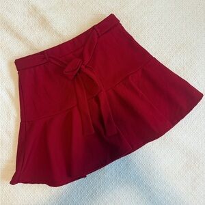 Fashion Nova Vibrant Red Drop Waist Skater Skirt
